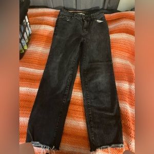 Black high rise straight jeans